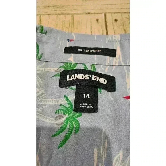 Lands End Women's Sailboat Print Blue Sleevelss Top Size 14 - Picture 3 of 4